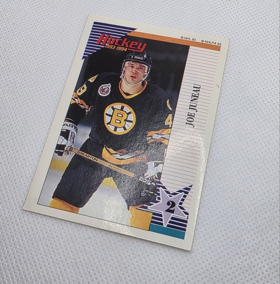 1993-94 Panini Hockey Joe Juneau Boston Bruins #143 Sticker - Picture 2 of 3